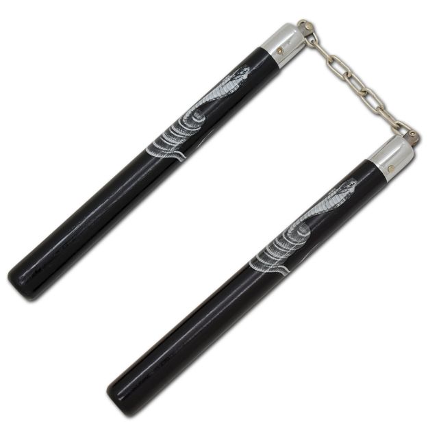 Black Chained Cobra Nunchakus